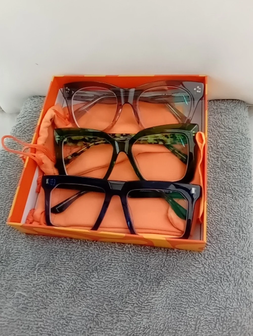 Three-Pack Women's Fashion Glasses - Clear, Green Tortoise, Navy
